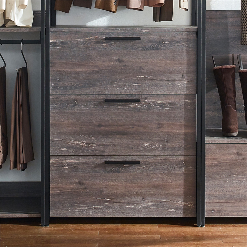 Klair Living Monica Contemporary Engineered Wood & Metal Closet in Gray/Black