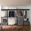 Klair Living Monica Contemporary Engineered Wood & Metal Closet in Gray/Black
