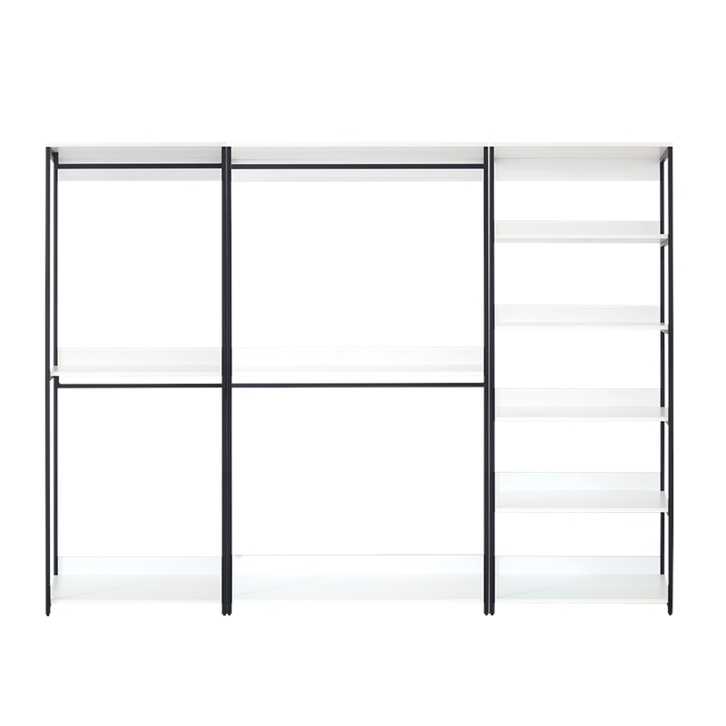 Klair Living Fiona Walk-in Closet System in White Wood/Black Metal Frame