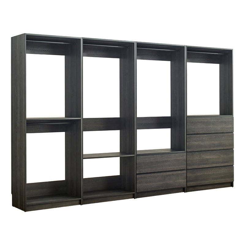 Prosper Gray Freestanding Walk in Wood Closet System