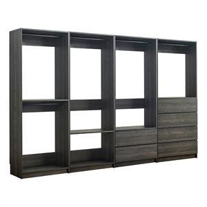 Prosper Gray Freestanding Walk in Wood Closet System