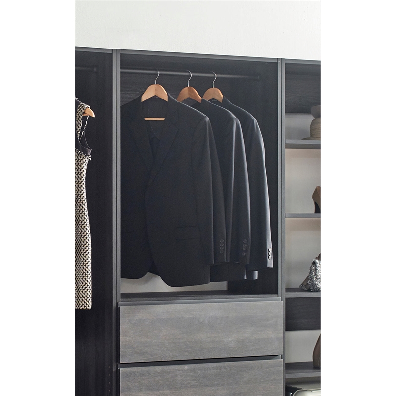 Prosper Gray Freestanding Walk in Wood Closet System