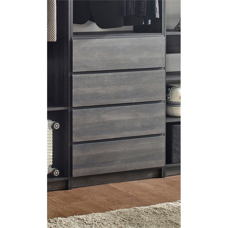 Prosper Gray Freestanding Walk in Wood Closet System