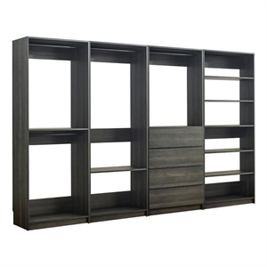 Prosper Gray Freestanding Walk in Wood Closet System