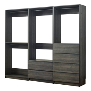 Prosper Gray Freestanding Walk in Wood Closet System