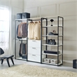 Klair Living Fiona Walk-in Closet System in White Wood/Black Metal Frame