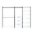Klair Living Fiona Walk-in Closet System in White Wood/Black Metal Frame