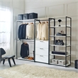 Klair Living Fiona Walk-in Closet System in White Wood/Black Metal Frame