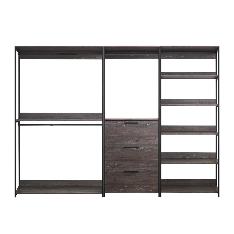 Klair Living Monica Wood Walk-in Closet System in Rustic Gray