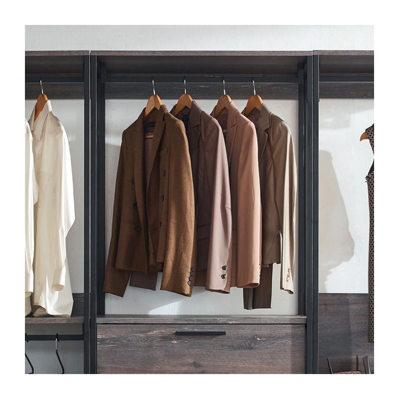 Klair Living Monica Wood Walk-in Closet System in Rustic Gray