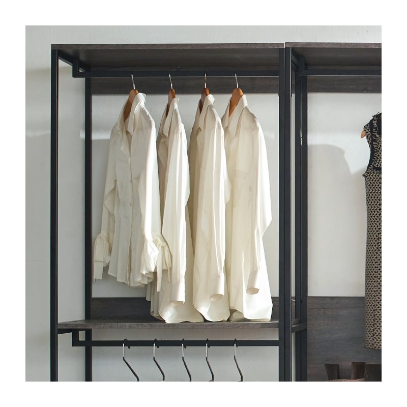 Klair Living Monica Wood Walk-in Closet System in Rustic Gray