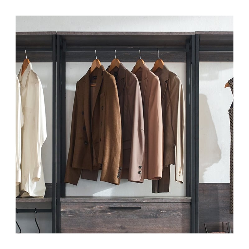 Klair Living Monica Wood Walk-in Closet System in Rustic Gray