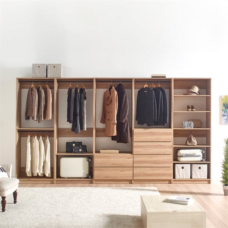 Prosper Oak Freestanding Walk in Wood Closet System