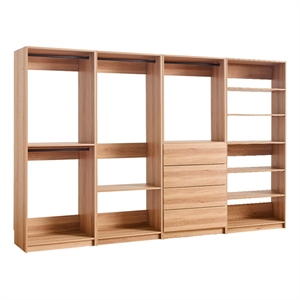 Prosper Oak Freestanding Walk in Wood Closet System