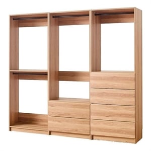 Klair Living Prosper Freestanding Walk in Wood Closet System in Oak