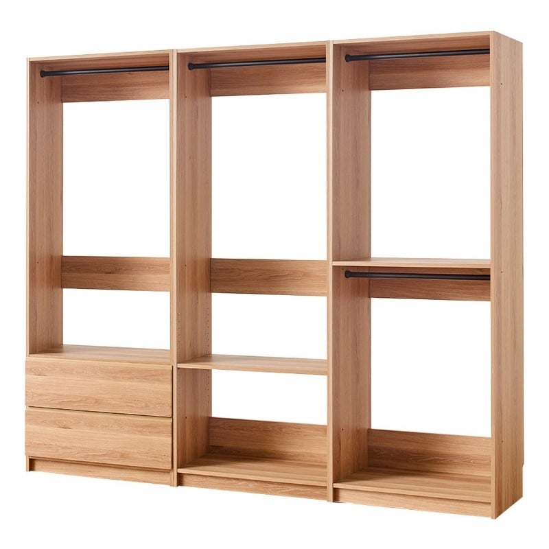 Prosper Oak Freestanding Walk in Wood Closet System
