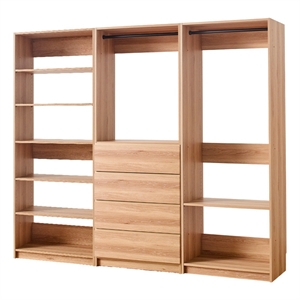 Prosper Oak Freestanding Walk in Wood Closet System