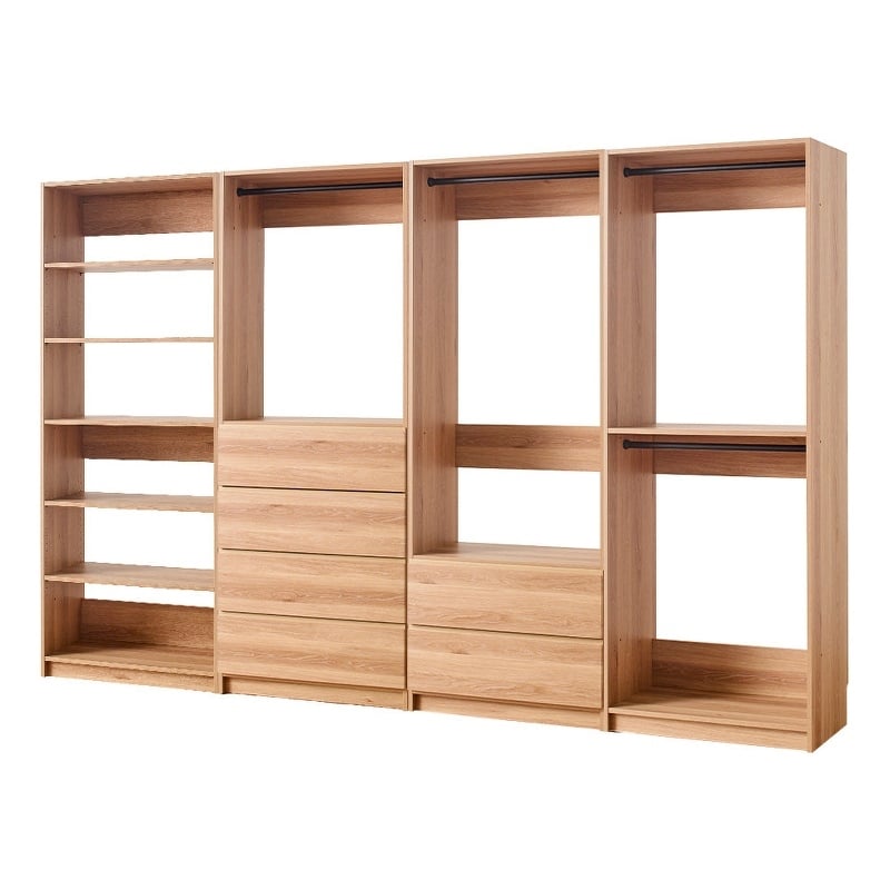 Prosper Oak Freestanding Walk in Wood Closet System