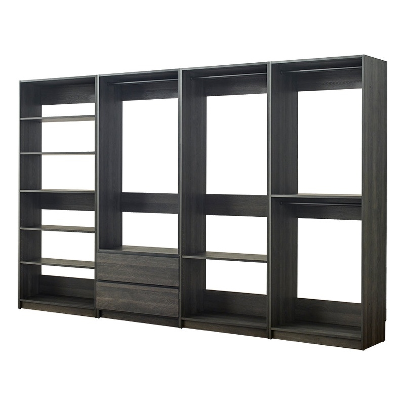 Prosper Gray Freestanding Walk in Wood Closet System