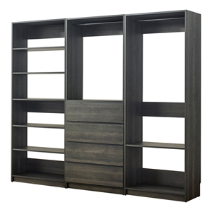 Prosper Gray Freestanding Walk in Wood Closet System