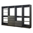 Klair Living Prosper Freestanding Walk in Wood Closet System in Dark Gray