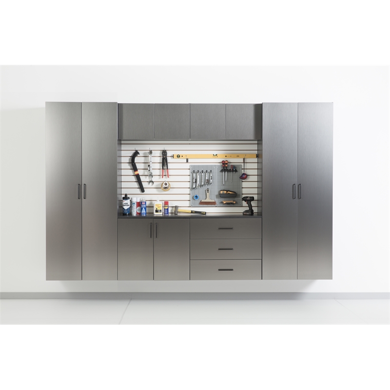 Klair Living Astro Series Garage Cabinet Set A (7-Piece) in Metallic Gray