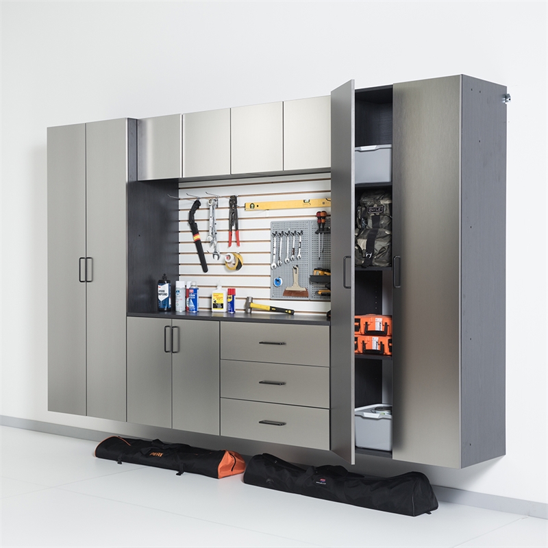 Klair Living Astro Series Garage Cabinet Set A (7-Piece) in Metallic Gray
