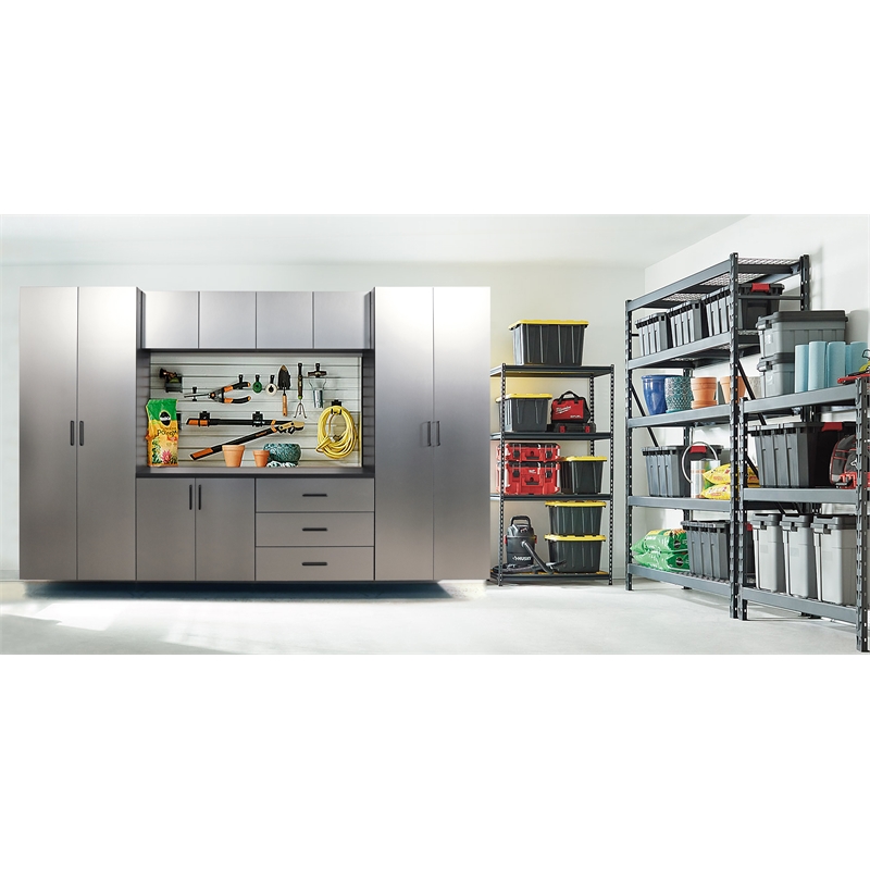 Klair Living Astro Series Garage Cabinet Set A (7-Piece) in Metallic Gray