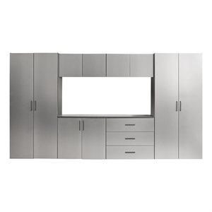 Klair Living Astro Series Garage Cabinet Set A (7-Piece) in Metallic Gray