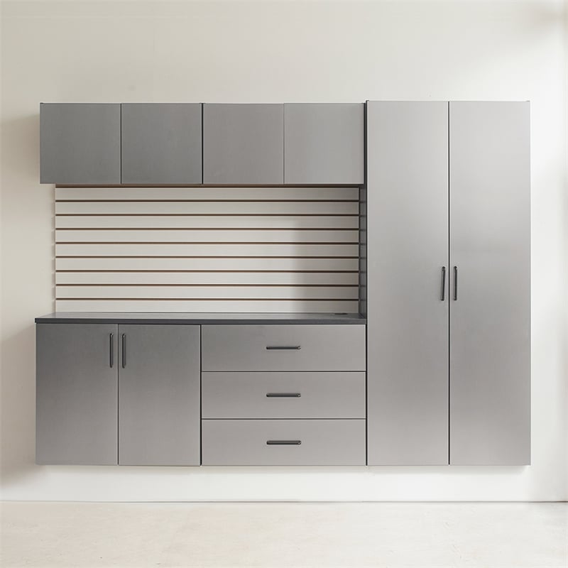Klair Living Astro Series Garage Cabinet Set B (6-Piece) in Metallic Gray