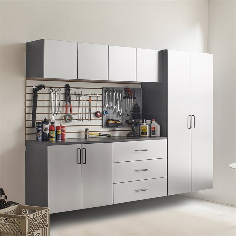 Klair Living Astro Series Garage Cabinet Set B (6-Piece) in Metallic Gray