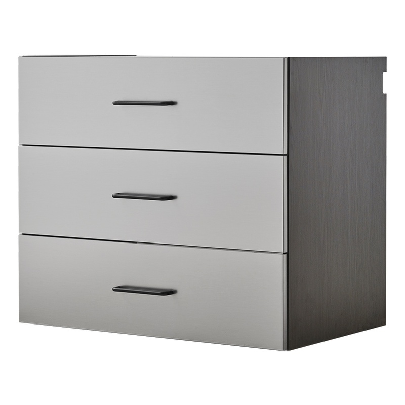 Klair Living Astro Series Metal Wall Mounted Base Drawer Storage Cabinet in Gray