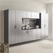 Klair Living Astro Series Metal Wall Mounted Storage Cabinet in Metallic Gray