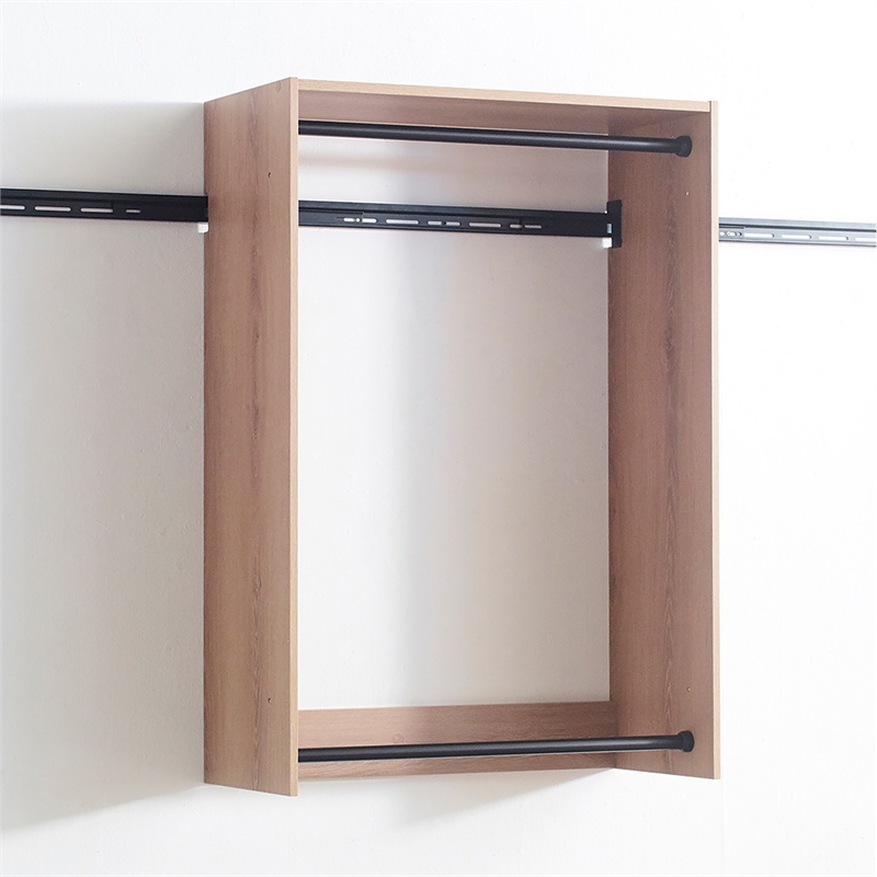 Klair Living Devi Oak Wall Mounted Walk in Wood Closet System