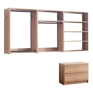 Klair Living Devi Series 31.5&quot - 94.5&quot W Oak Modular Closet System