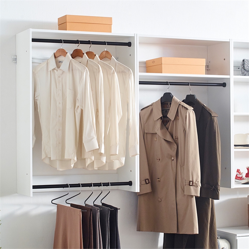 Klair Living Devi White Wall Mounted Walk in Wood Closet System