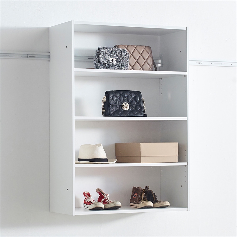 Klair Living Devi White Wall Mounted Walk in Wood Closet System