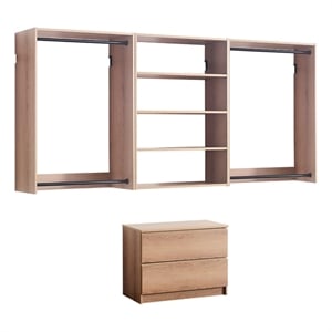 Klair Living Devi Series 31.5&quot - 94.5&quot W Oak Modular Closet System