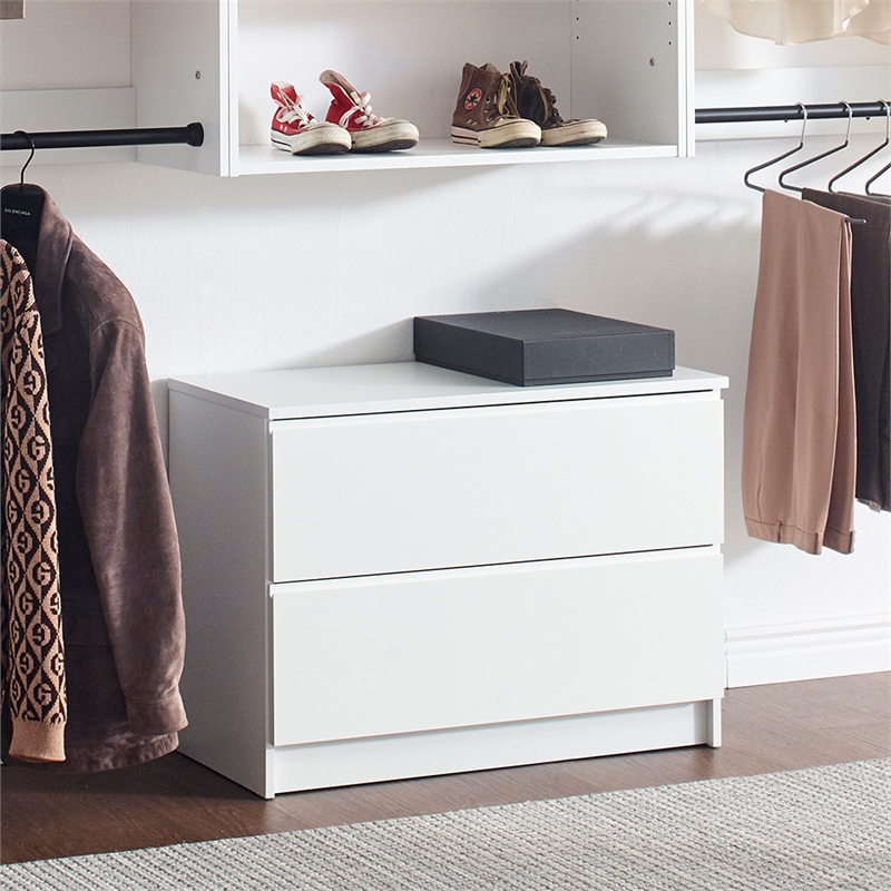 Klair Living Devi White Wall Mounted Walk in Wood Closet System