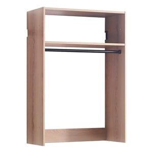 Klair Living Devi Oak Wall Mounted Walk in Wood Closet System