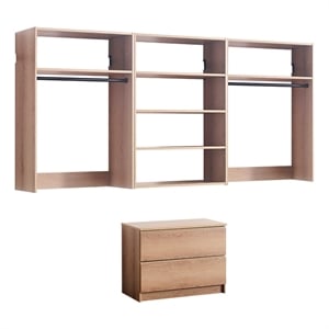 Klair Living Devi Series 31.5&quot - 94.5&quot W Oak Modular Closet System