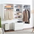 Klair Living Devi White Wall Mounted Walk in Wood Closet System