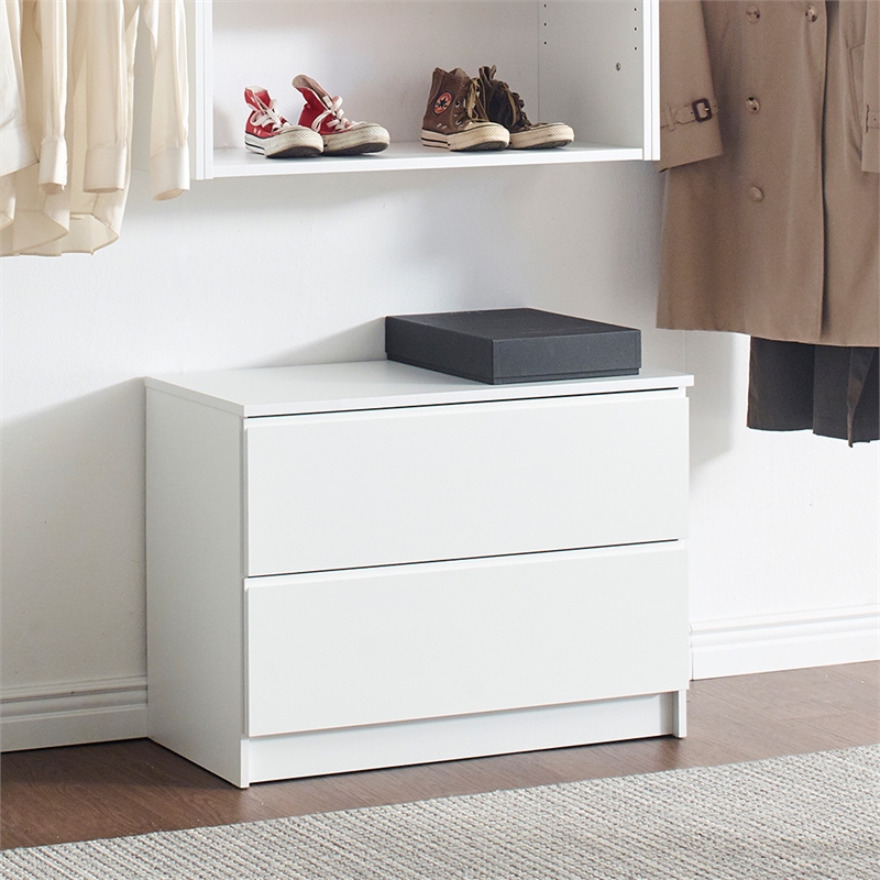 Klair Living Devi White Wall Mounted Walk in Wood Closet System