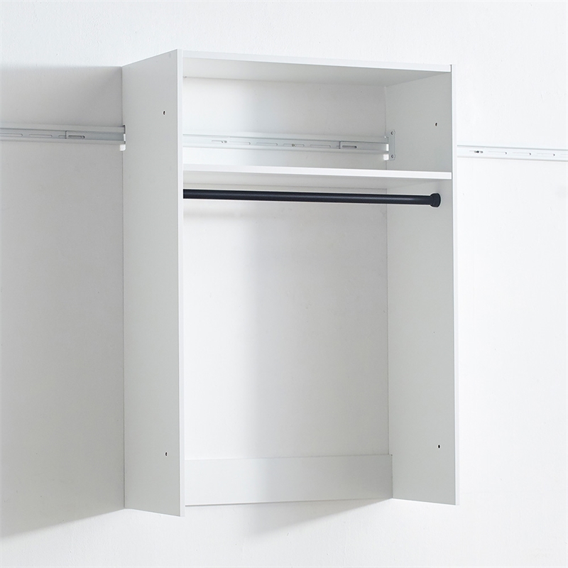 Klair Living Devi White Wall Mounted Walk in Wood Closet System