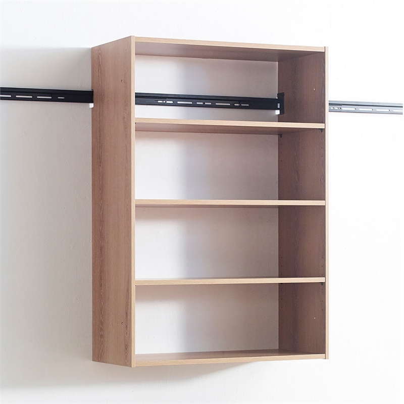 Klair Living Devi Oak Wall Mounted Walk in Wood Closet System