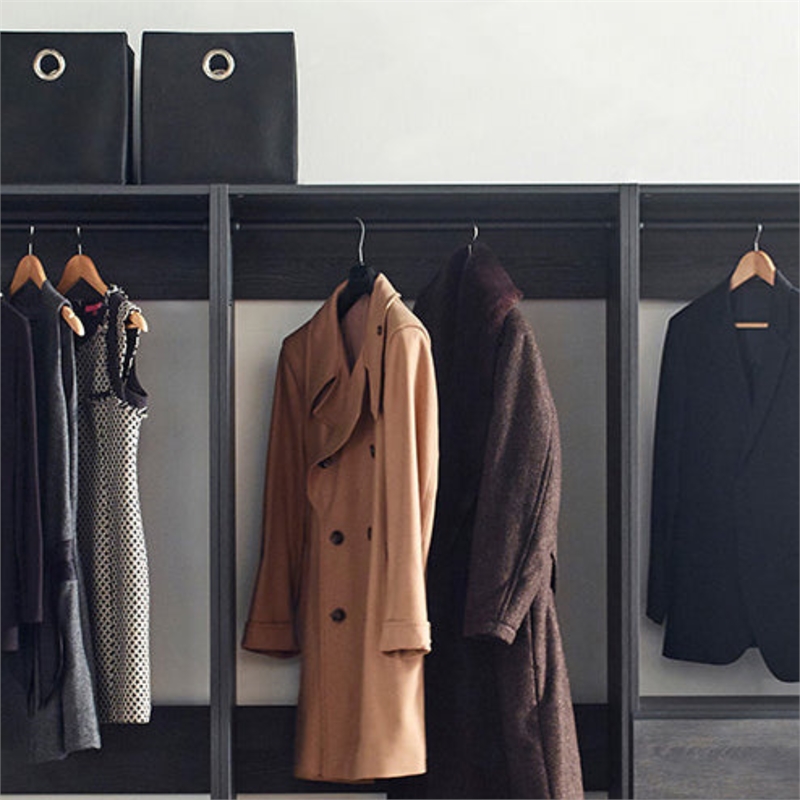 Klair Living Prosper Freestanding Walk in Wood Closet System in Gray/Black