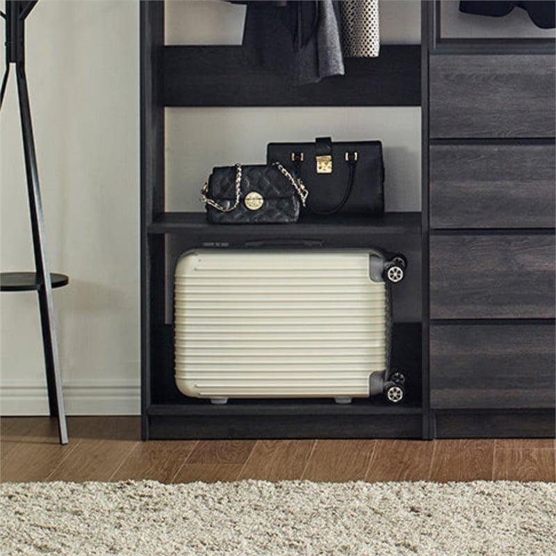 Klair Living Prosper Freestanding Walk in Wood Closet System in Gray/Black