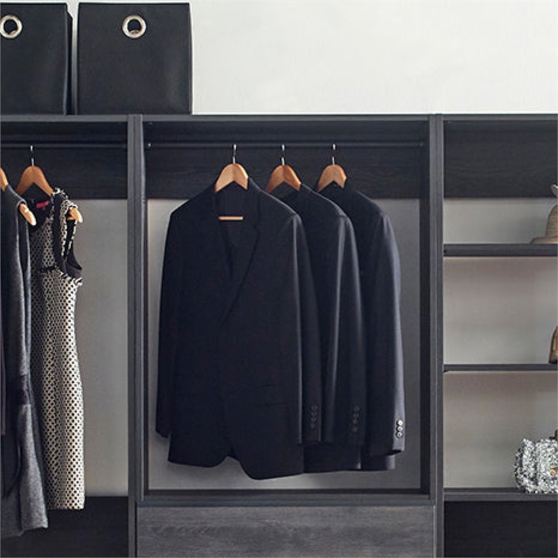 Klair Living Prosper Freestanding Walk in Wood Closet System in Gray/Black