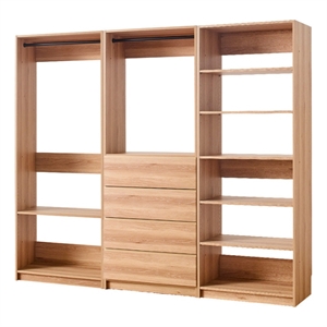 Klair Living Prosper Freestanding Walk in Wood Closet System in Oak