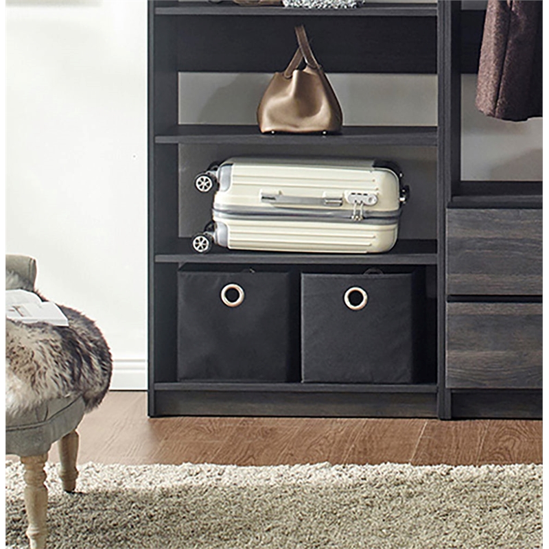 Klair Living Prosper Freestanding Walk in Wood Closet System in Gray/Black